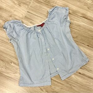 Blue and white checkered shirt